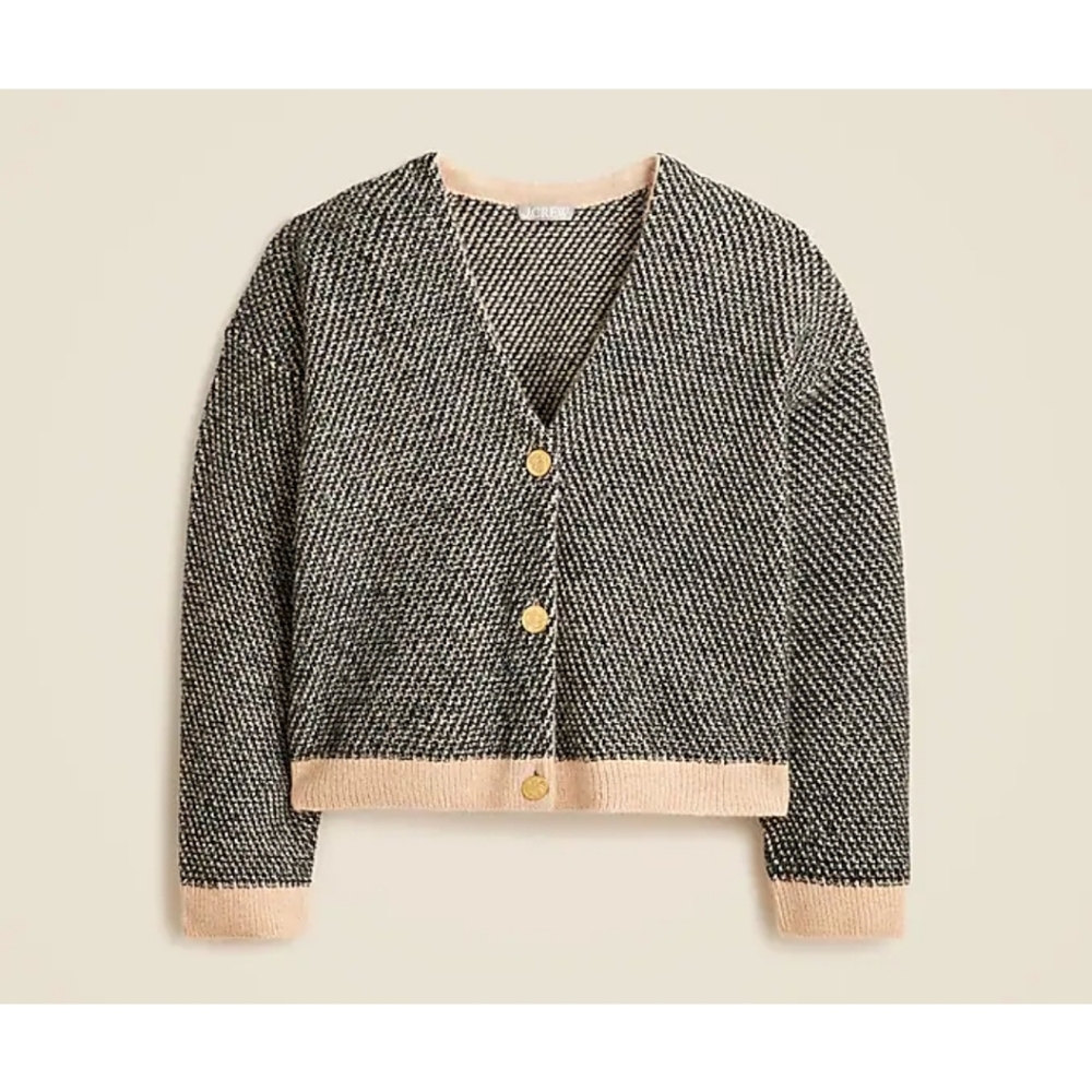 J.Crew Jacquard V-neck lady jacket - Picture 3 of 8